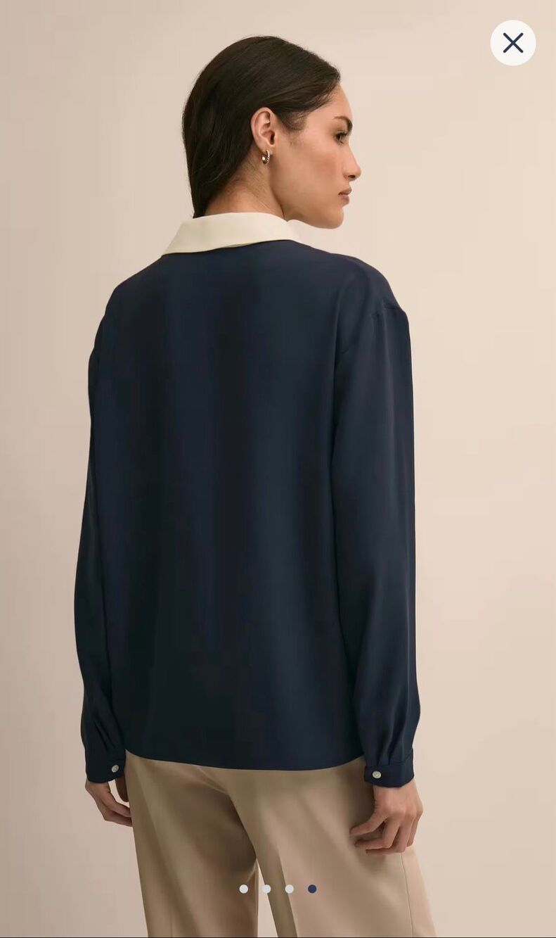 Brooks Brothers Contrast-Trim Blouse Size 14